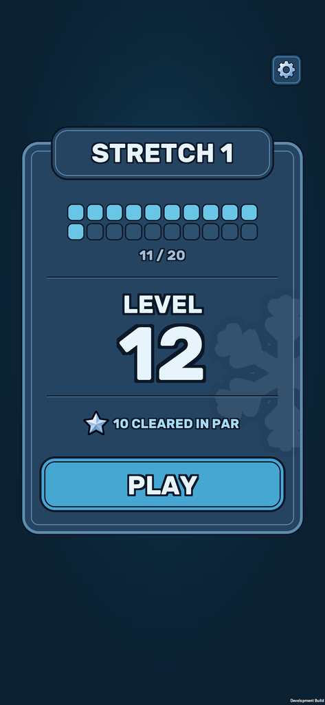 Progress through a stretch of twenty levels, and how many were cleared in par.